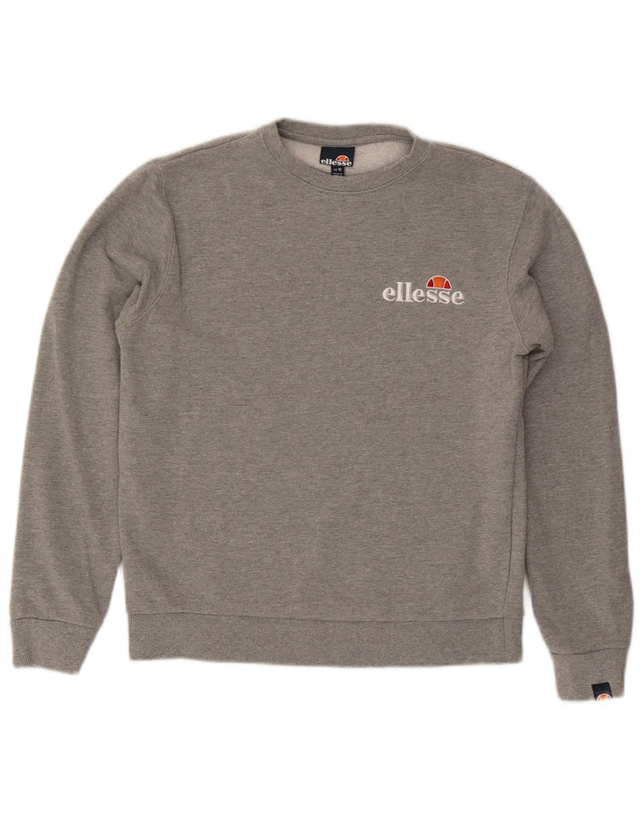 Ellesse Womens Graphic Oversized Sweatshirt Jumper UK 10 Small Grey Flecked