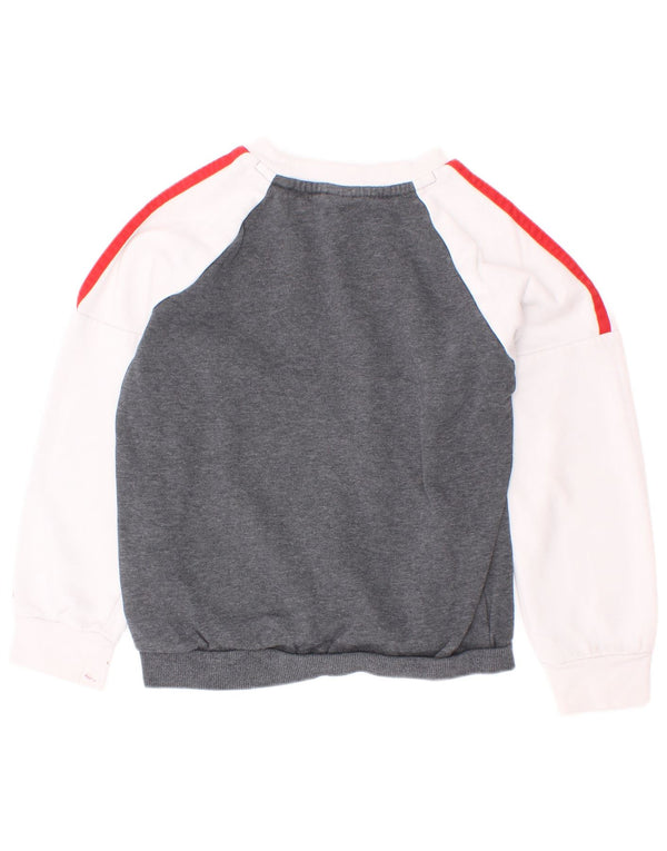 Adidas Boys Graphic Sweatshirt Jumper 7-8 år Grå Colourblock Bomuld
