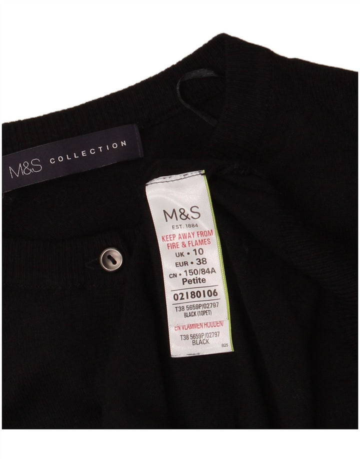 Marks & Spencer Womens Cardigan Sweater UK 10 Small Black Viscose