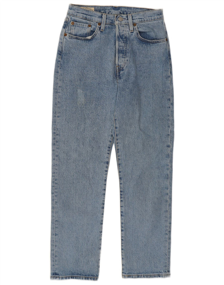 Levi's Womens 501 Straight Jeans W25 L26 Blue Cotton