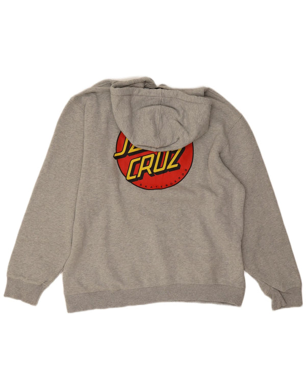 Santa Cruz Mens Graphic Hoodie Jumper XL Grey Cotton