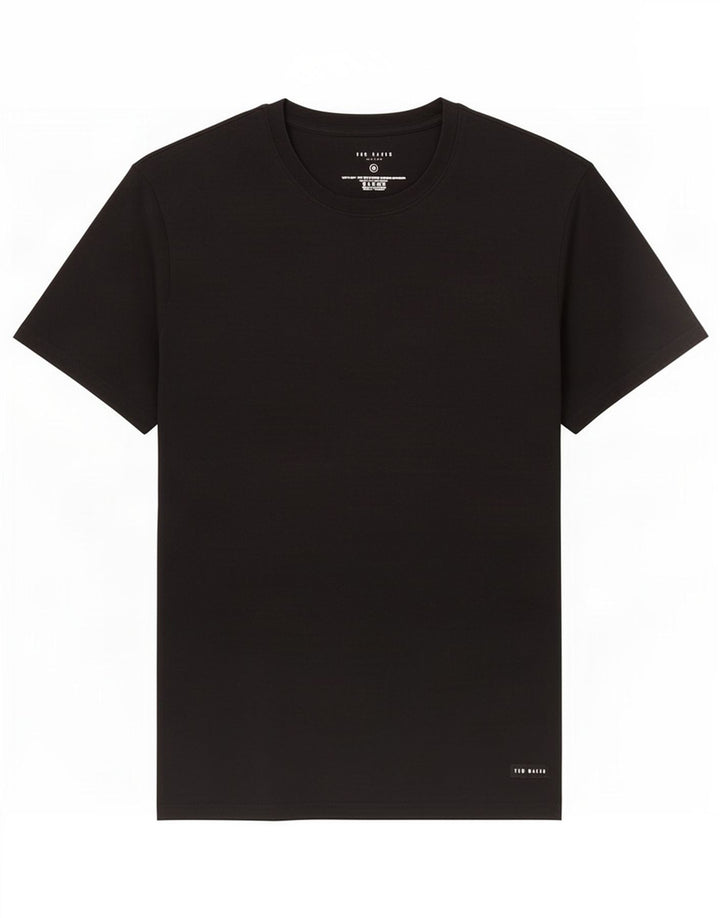 Camiseta masculina Ted Baker Top médio algodão preto