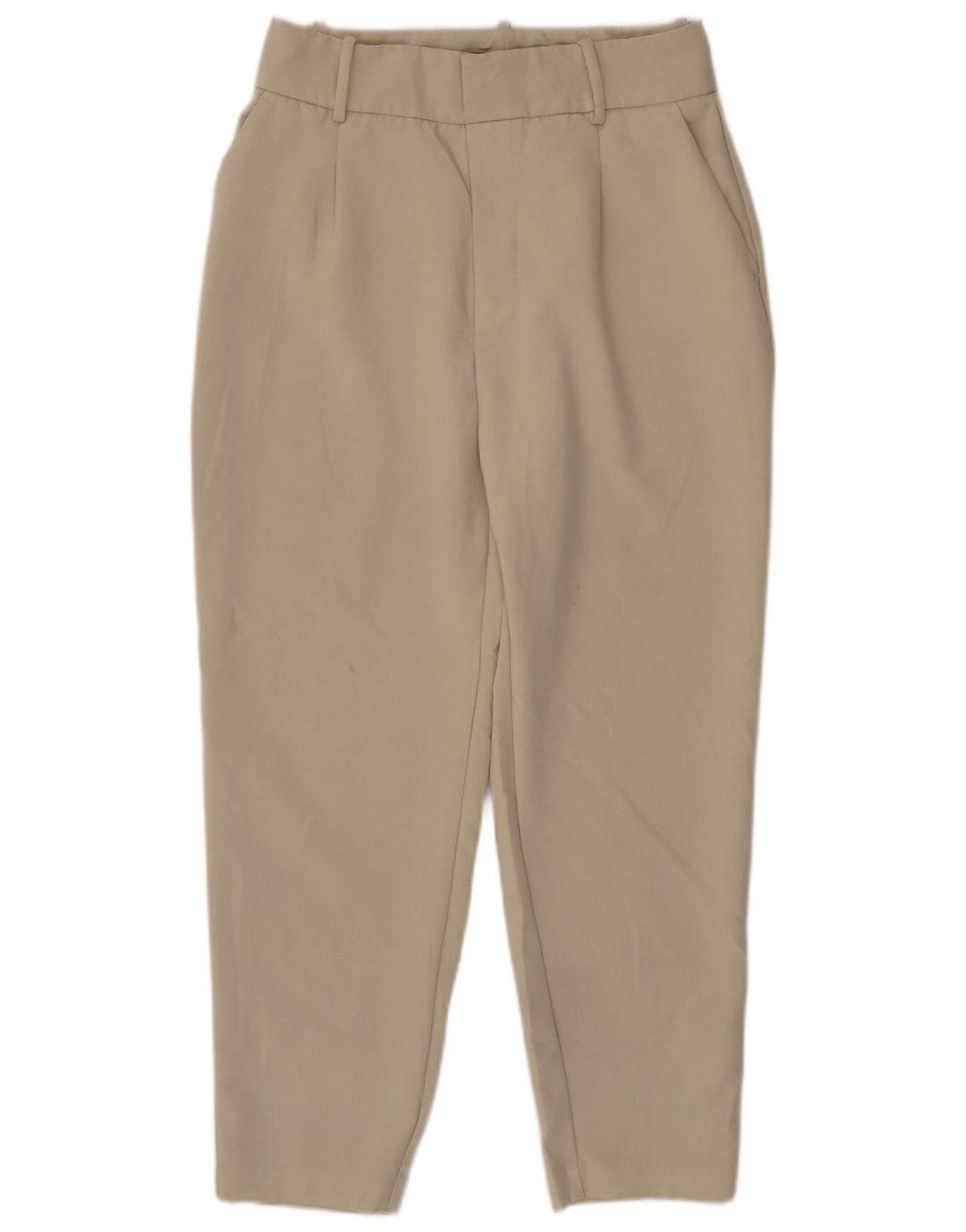 Zara Damen-Anzughose, schmal zulaufend, Größe L, W30, L26, Beige, Polyester