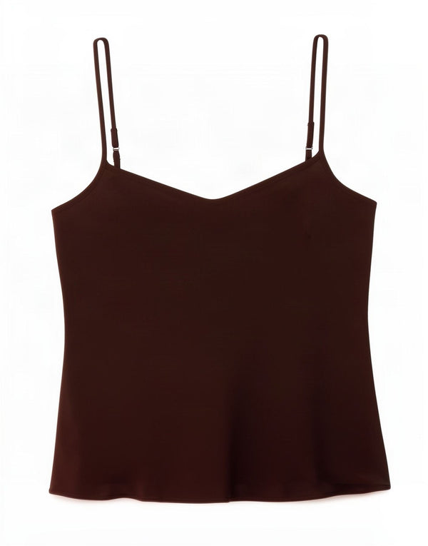 Monsoon Womens See Through Crop Cami Top UK 12 Medium Brown Silk