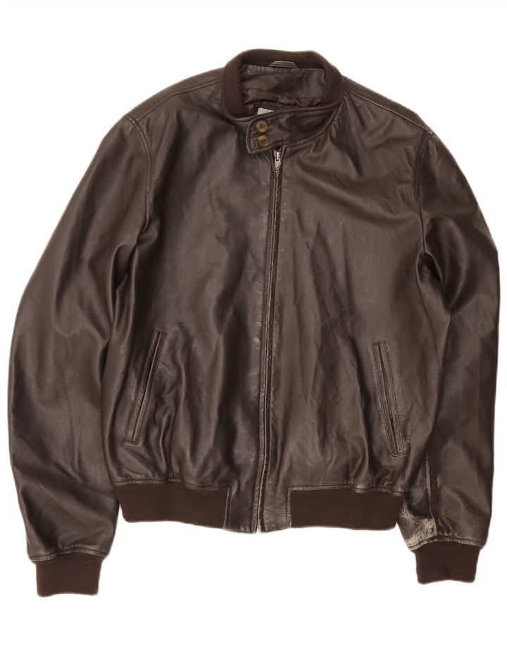 Jachetă de piele vintage pentru bărbați UK 42 XL maro