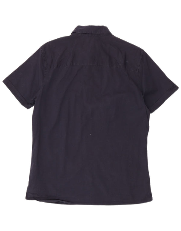 Calvin Klein Jeans Camisa ajustada de manga corta para hombre Algodón azul marino grande