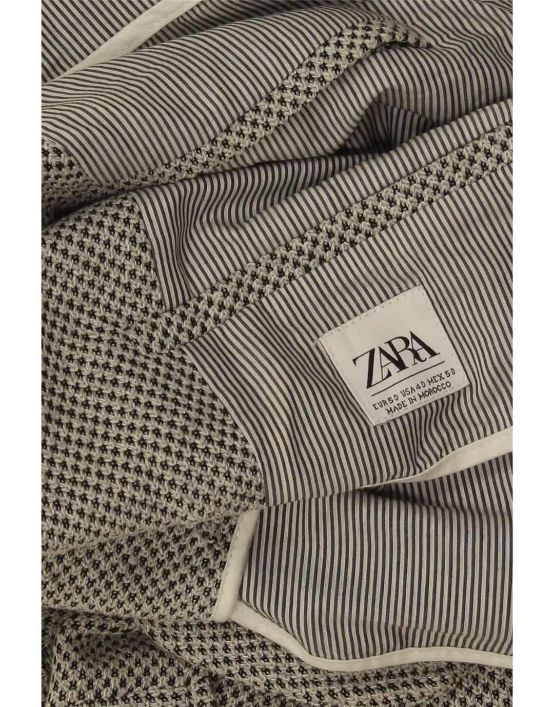 Jaqueta blazer masculina Zara com 2 botões EU 50 poliéster cinza médio