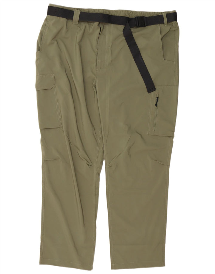Columbia Mens Straight Cargo Trousers W54 L32 Khaki Polyester