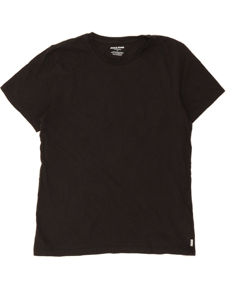 JACK & JONES Mens T-Shirt Top Medium Black Cotton Vintage Jack & Jones and Second-Hand Jack & Jones from Messina Hembry 