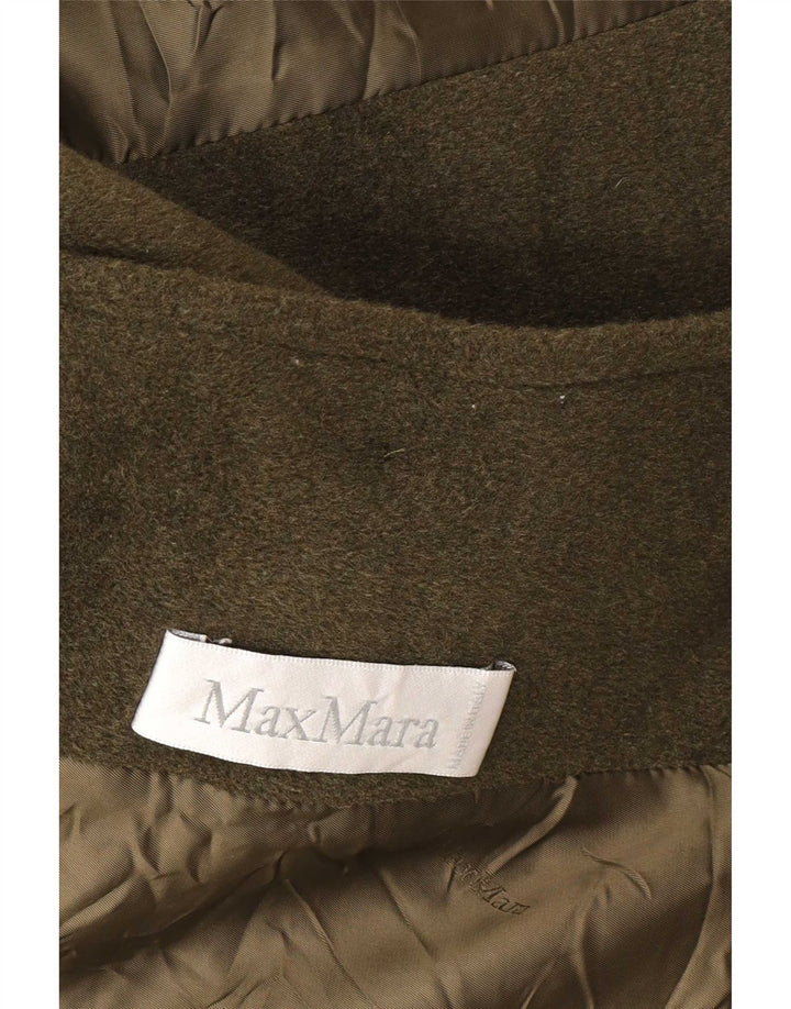Max Mara Damenmantel UK 12 Medium Khaki Schurwolle