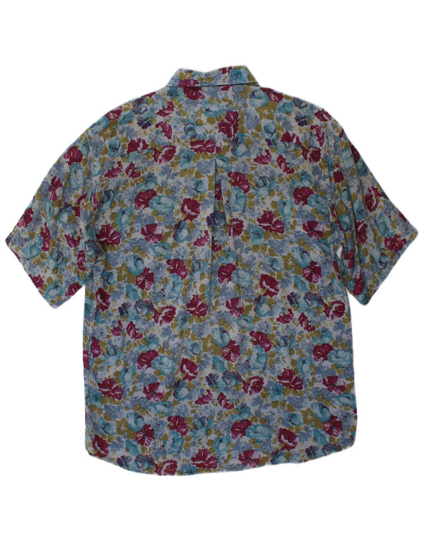 Mac Fashion Chemise à manches courtes pour homme Petit motif floral multicolore