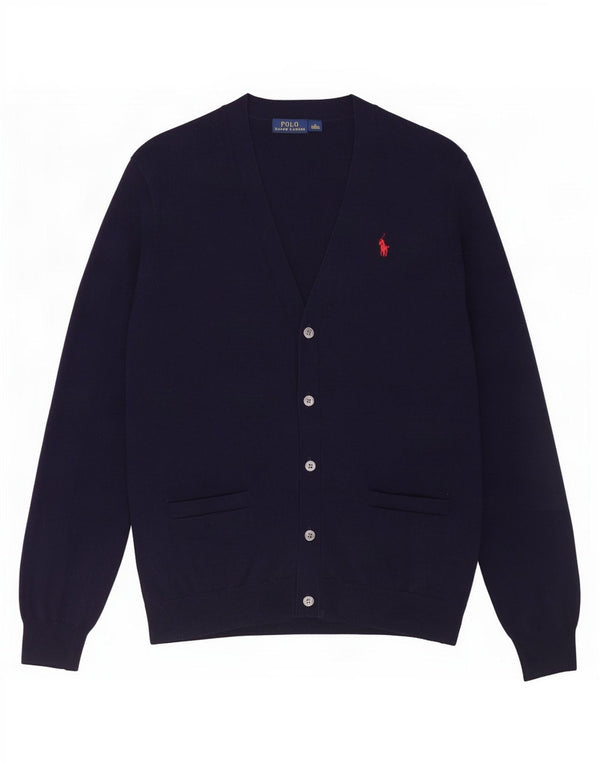 Polo Ralph Lauren Pull Cardigan Femme UK 14 Coton Bleu Marine Moyen