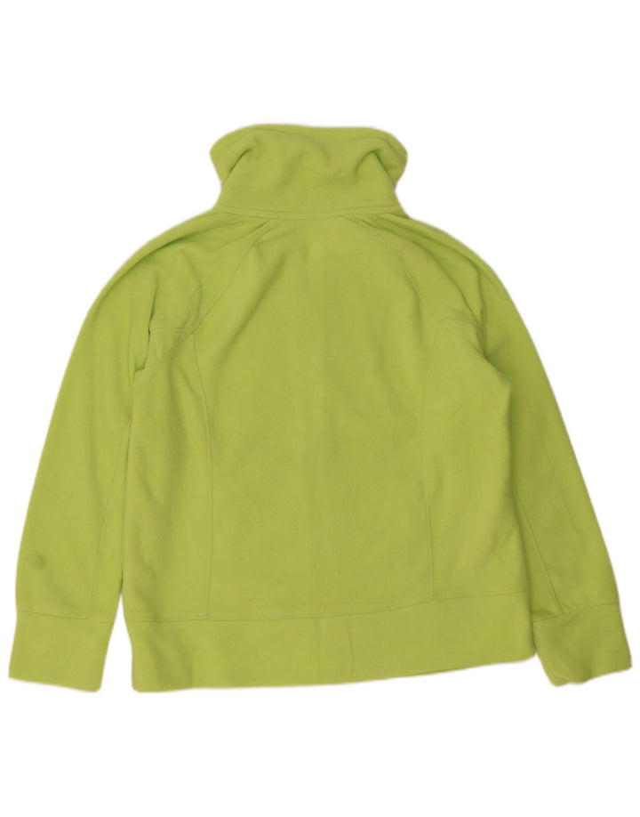 CALVIN KLEIN Womens Graphic Fleece Jacket UK 18 XL Green Polyester