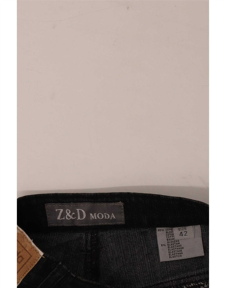 Vintage Womens Bootcut Jeans IT 42 Medium W28 L30 Grey Floral Cotton
