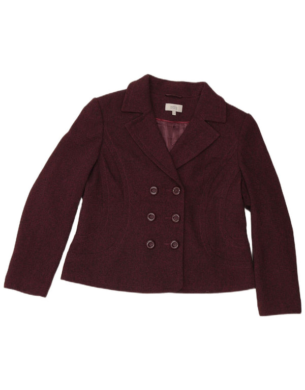 Marks & Spencer Dame Dobbeltradet Blazer Jacket UK 18 XL Burgundy