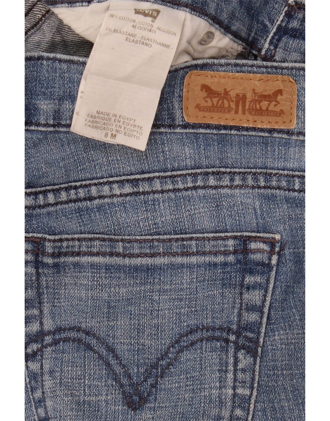 Levi's Dame 505 lige jeans US 8 Medium W33 L32 Blå Bomuld