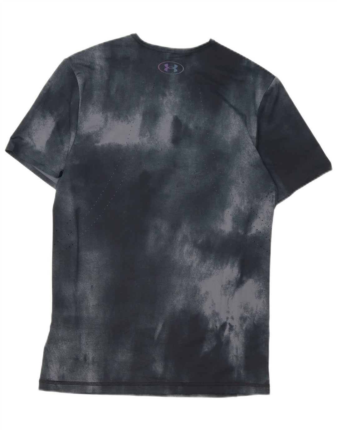 Under Armour Mens Fitted T-Shirt Top Small Black Tie Dye Polyester