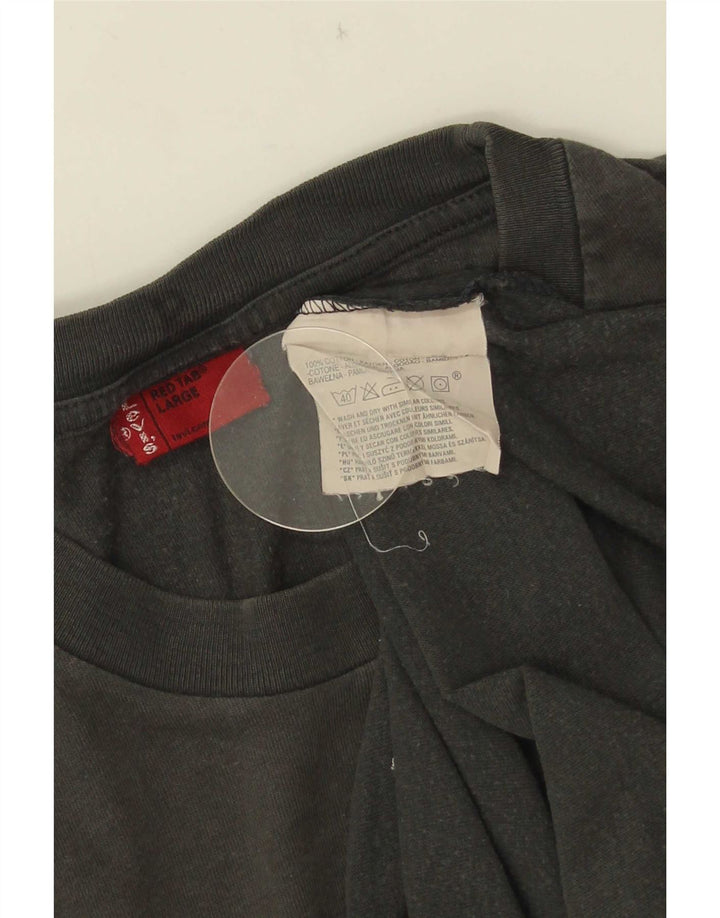 Levi's Top grafico da uomo a maniche lunghe in cotone grigio grande