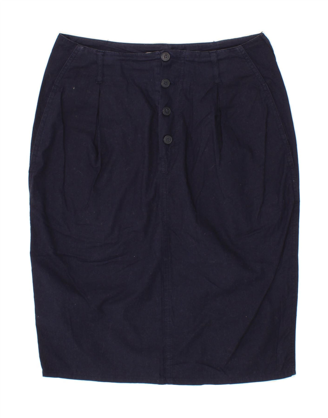 BENETTON Womens Pencil Skirt IT 42 Medium  W30 Navy Blue Cotton Vintage Benetton and Second-Hand Benetton from Messina Hembry 