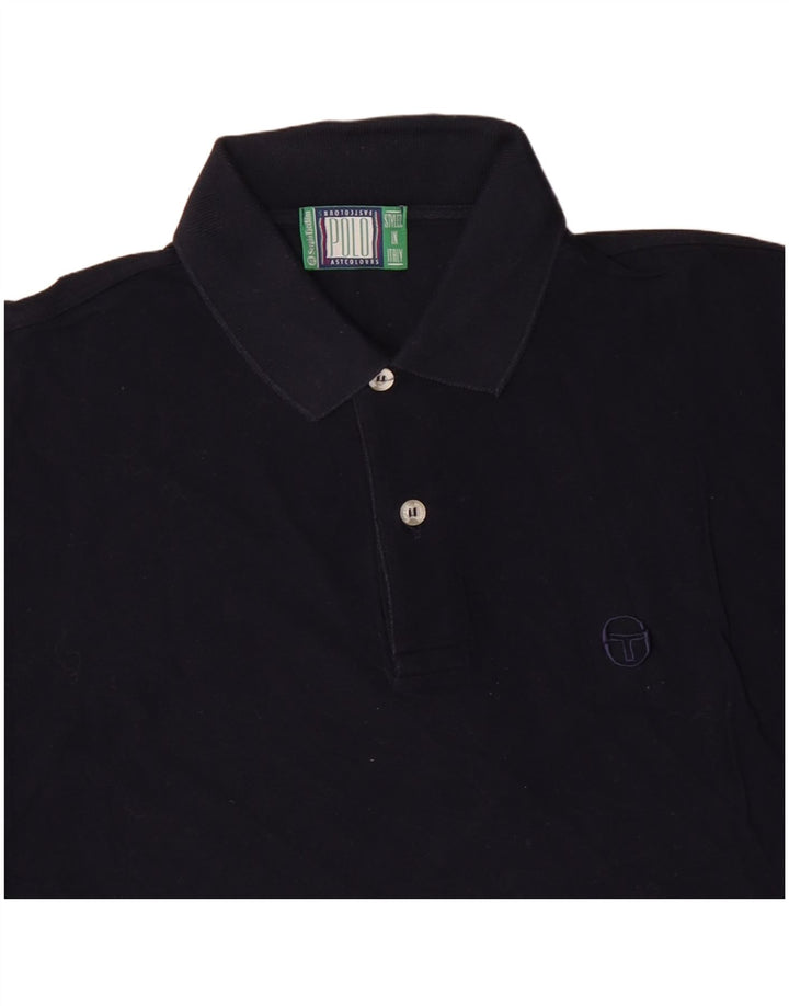 SERGIO TACCHINI Mens Polo Shirt Medium Navy Blue Cotton