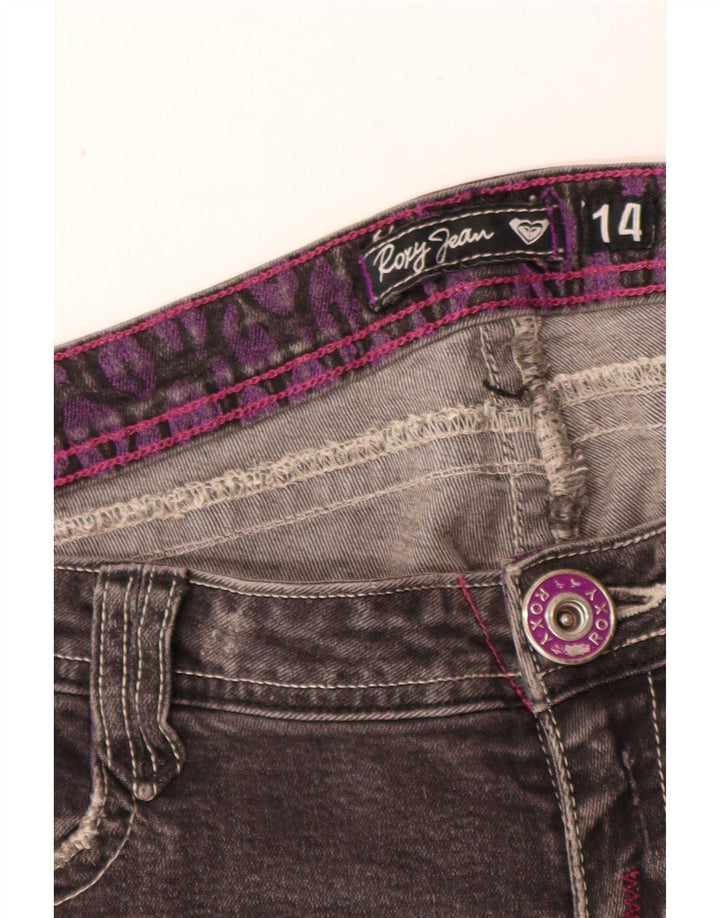 Roxy Womens Graphic Slim Jeans W32 L32 Grey Cotton