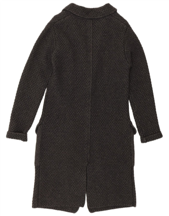 RIFLE Damen Strickmantel UK 10 Small Graue Lammwolle