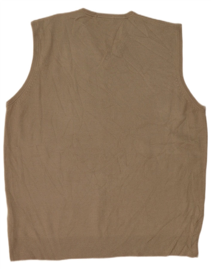 Marks & Spencer Mens Vest Tank Top Large Beige Acrylic