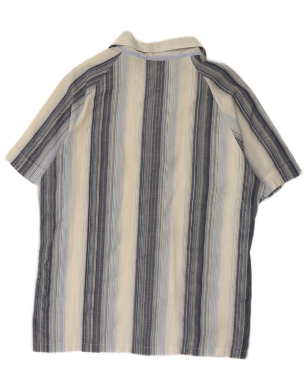 LEE Camisa tipo jersey de manga corta para hombre de algodón a rayas azules grandes