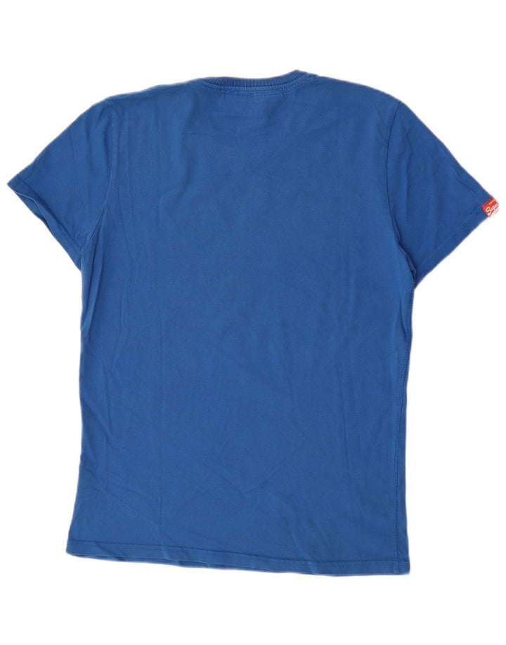 Superdry Mens Graphic T-Shirt Top Large Blue Cotton