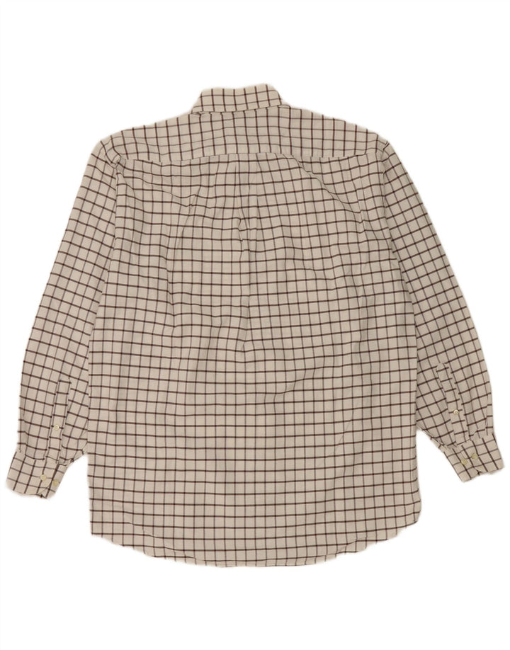 Etro Mens Milano Flannel Shirt Size 42 Large White Check Cotton