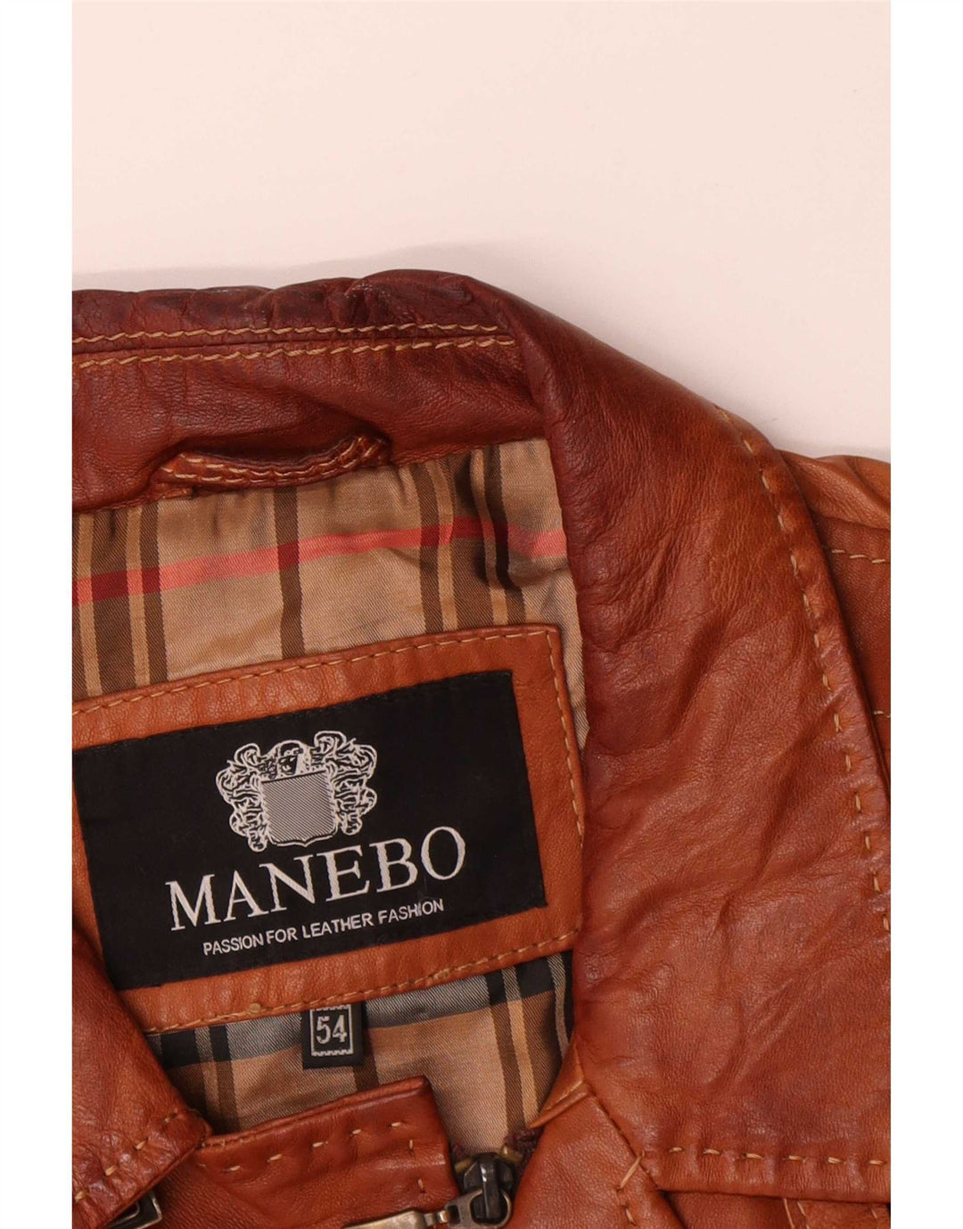 Giacca in pelle da uomo Manebo EU 54 2XL Marrone