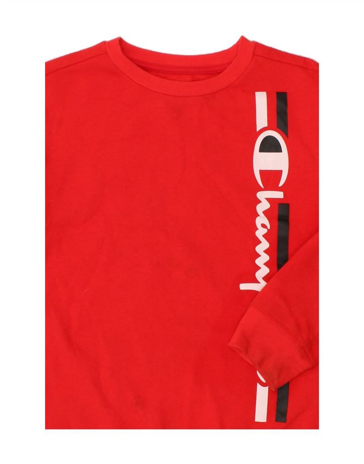 CHAMPION Womens Graphic Sweatshirt Jumper UK 12 Medium Red Cotton Vintage Champion and Second-Hand Champion from Messina Hembry 