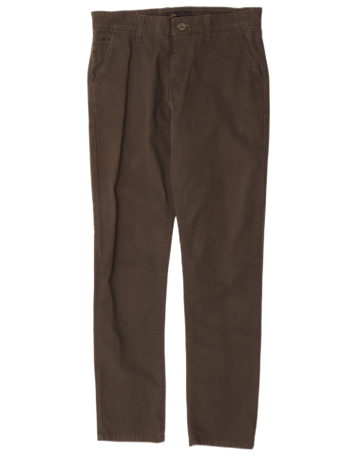 Zara Mens Slim Chino Trousers Large W32 L30 Khaki