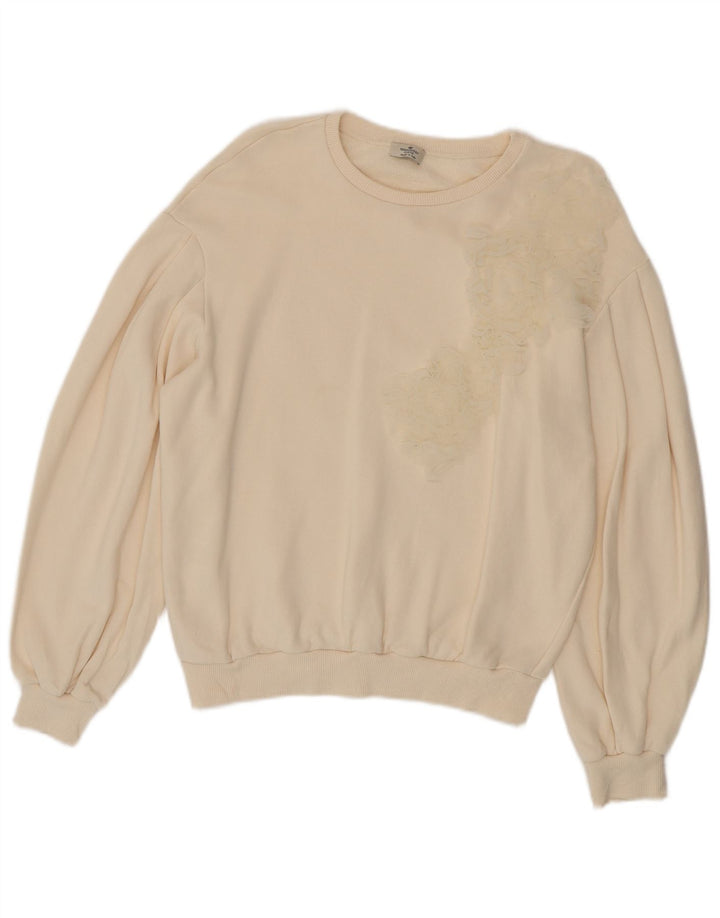 Liu Jo Womens Sweatshirt Jumper UK 14 Medium Off White Floral
