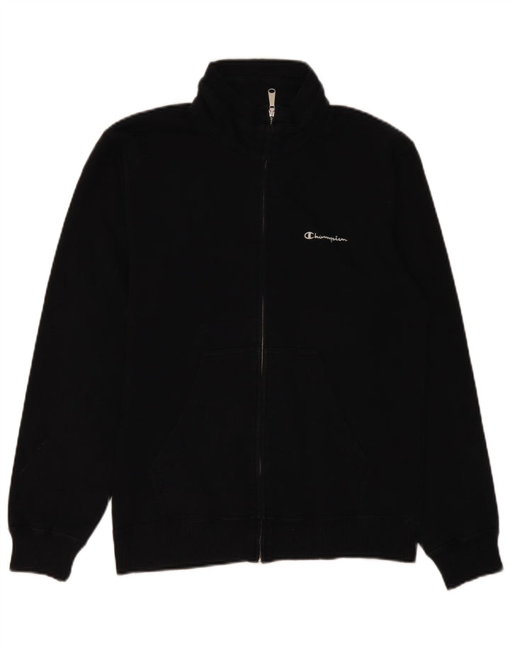 CHAMPION Mens Tracksuit Top Jacket Small Black Cotton