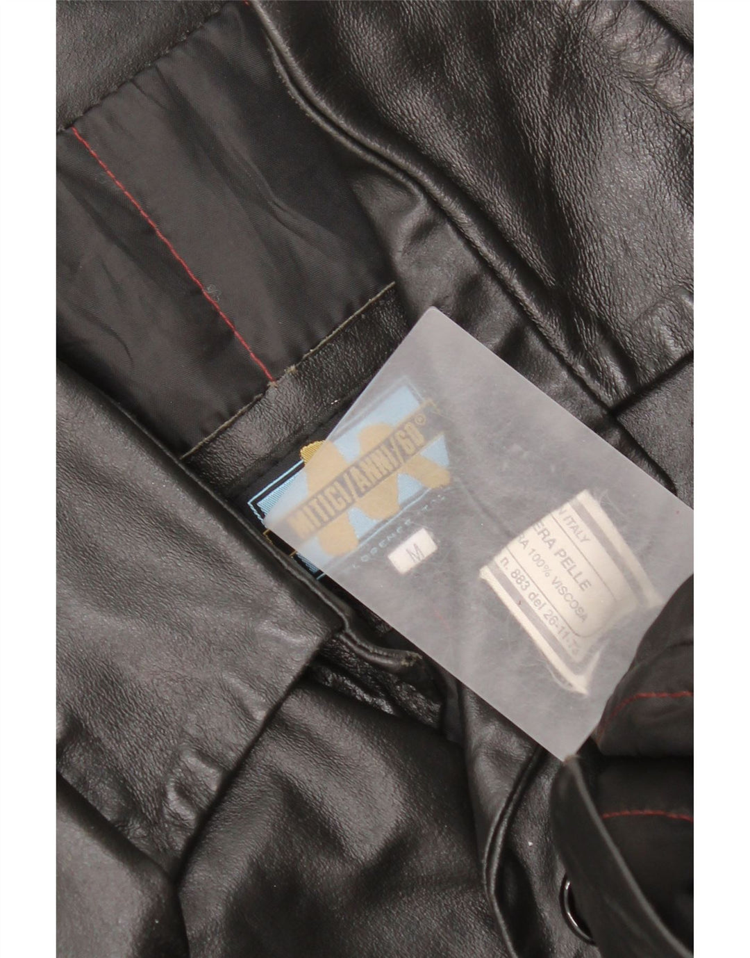 Mitici Anni Herren Lederjacke UK 38 Mittelschwarzes Leder