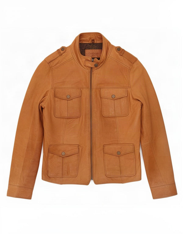 Giacca Utility In Pelle Donna Conbipel IT 46 Large Marrone