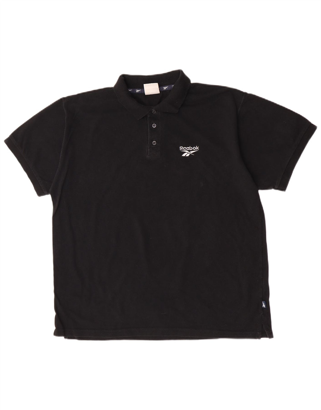 Polo Reebok da uomo grande in cotone nero