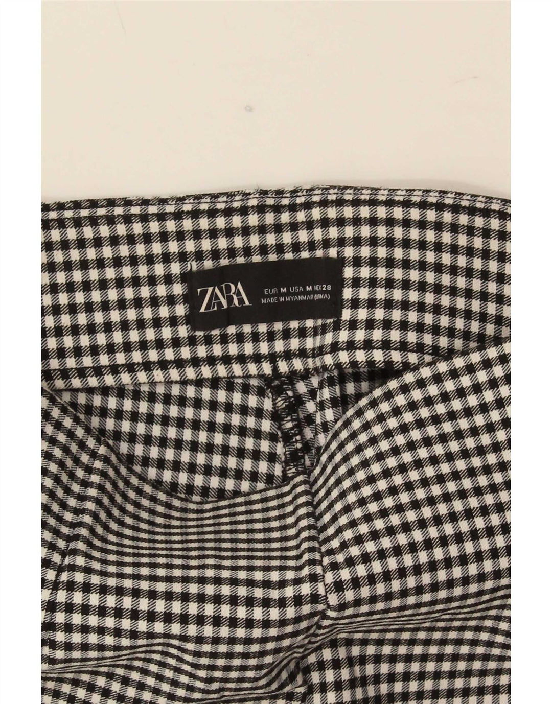 Zara Leggings Femme UK 12 Medium Vichy Noir
