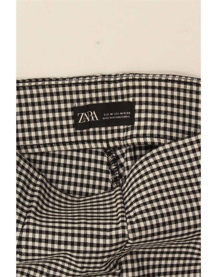 Zara Leggings Femme UK 12 Medium Vichy Noir