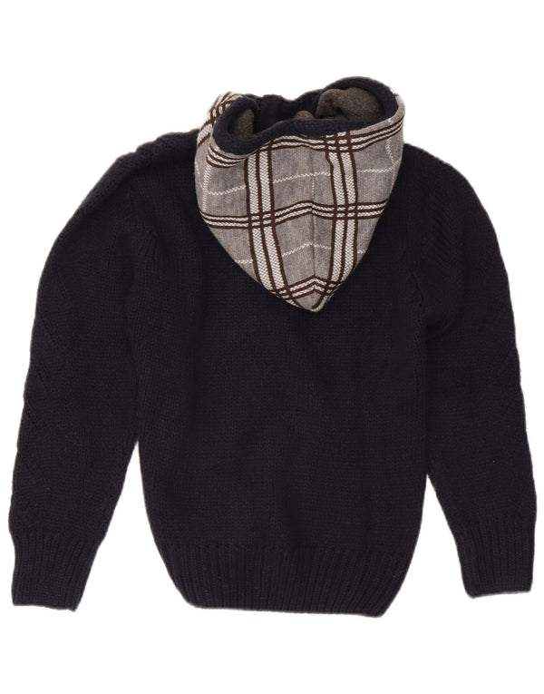 Suéter Zara Boys com capuz e gola redonda 11-12 anos azul marinho xadrez