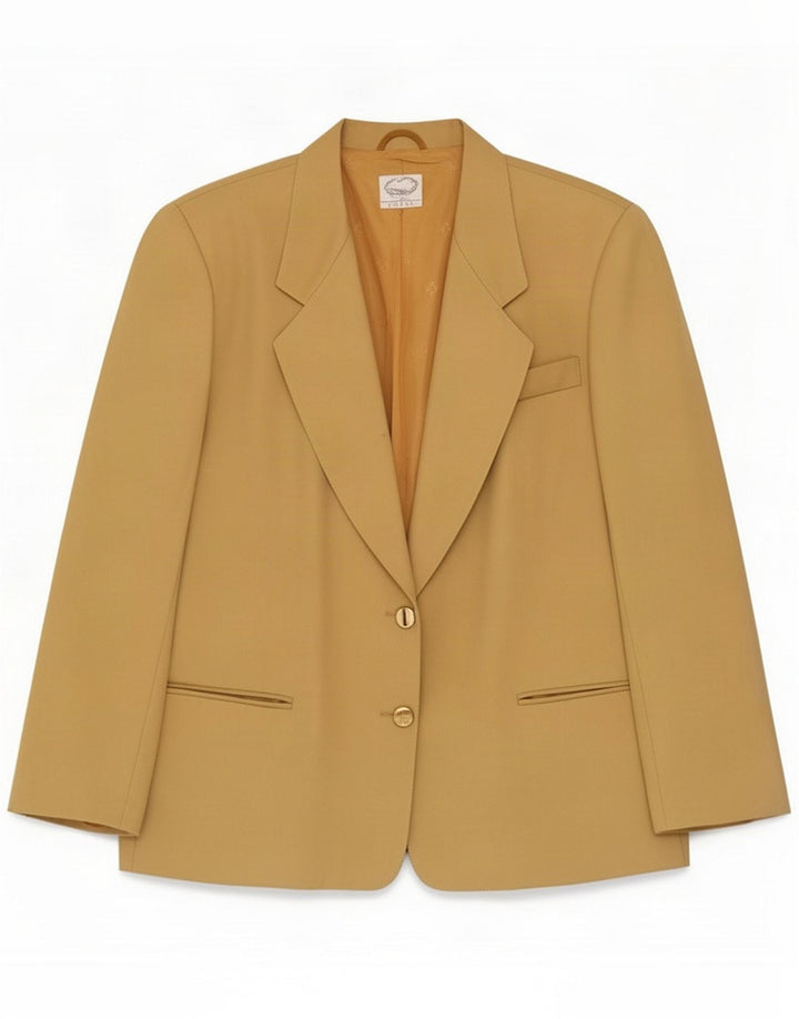 Vintage Blazer 2 boutons pour femme IT 46 Large Beige