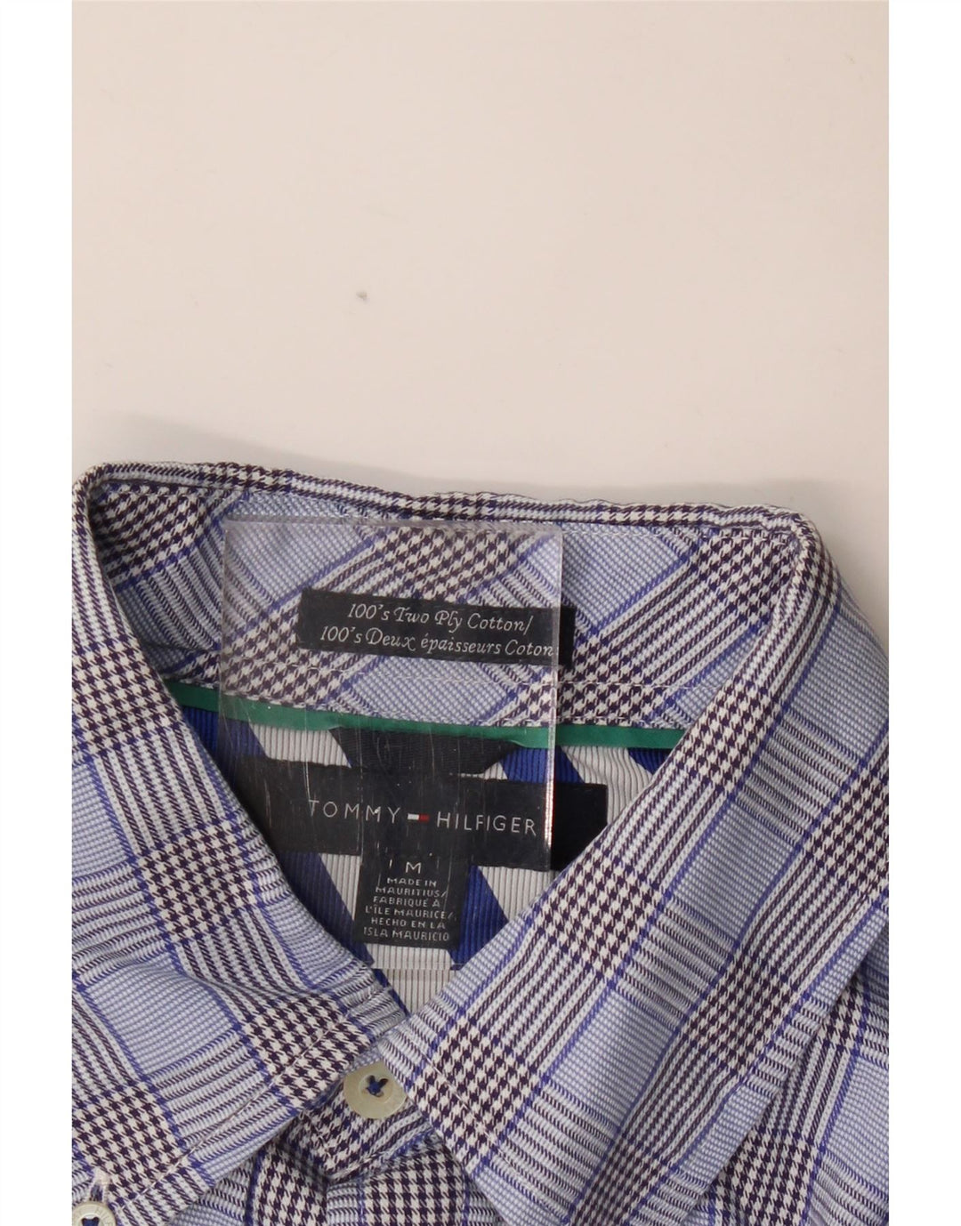 Koszula męska TOMMY HILFIGER, bawełniana, w średnią niebieską kratkę