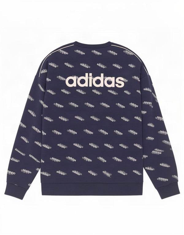 Adidas Grafisk Sweatshirt Jumper Medium Marineblå Bomuld