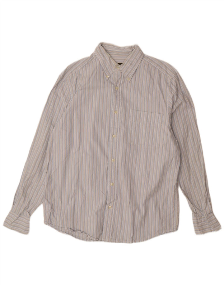 EDDIE BAUER Herrenhemd mittelblau gestreift aus Baumwolle
