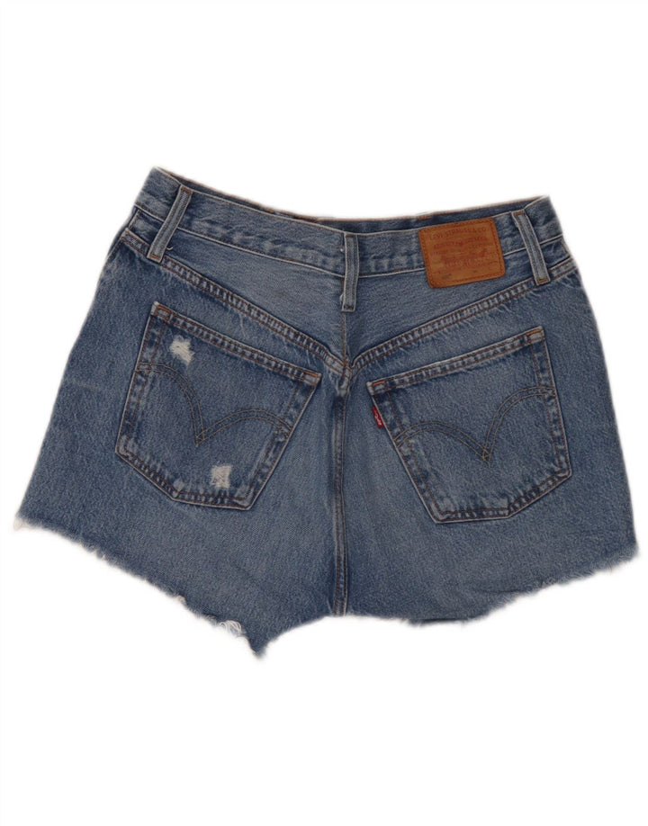 Levi's Womens 501 Distressed Denim Shorts W29 Medium Blue Cotton