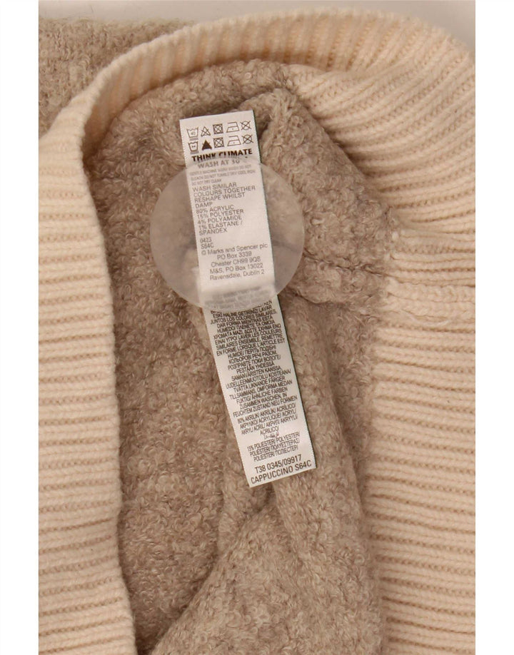 Maglione maglione a collo alto da donna Marks & Spencer UK 14 Beige medio
