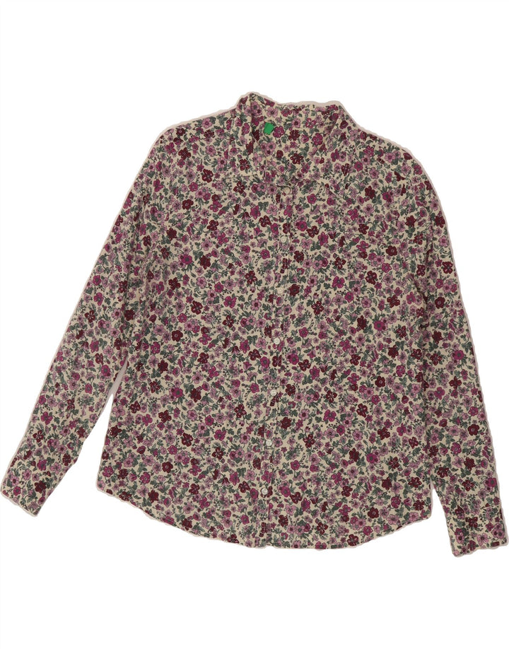 BENETTON Womens Shirt UK 14 Large Multicoloured Floral Vintage Benetton and Second-Hand Benetton from Messina Hembry 