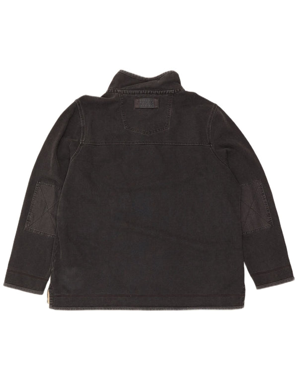 Fedt ansigt herre lynlås-hals sweatshirt 2XL grå bomuld