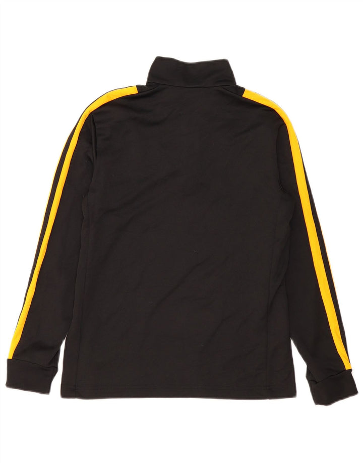 Top della tuta Adidas da ragazzo Climalite Graphic Pullover 11-12 anni Nera
